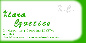 klara czvetics business card